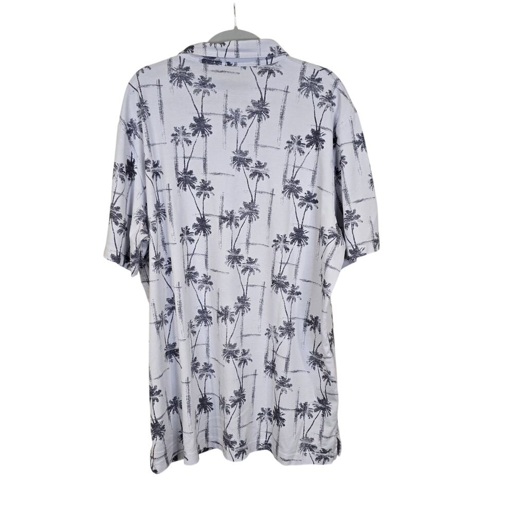 Men's Travis Mathew White & Gray Palm Tree Golf Polo | Size XXL - Picture 2 of 10